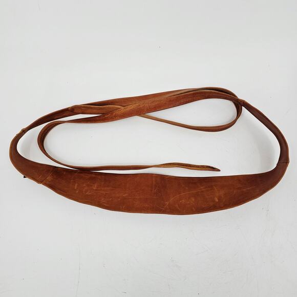 ADA Midi Leather Wrap Belt Tan Brown One Size Boho Chic Bohemian Earthy Lange - Picture 6 of 14